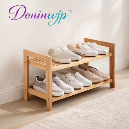Doninwjp™ Compact Wooden Shoe Rack – Space-Saving Design