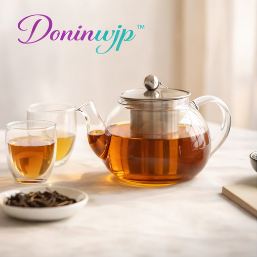 Doninwjp™ Glass Teapot with Stainless Steel Infuser – Elegant Tea Brewing